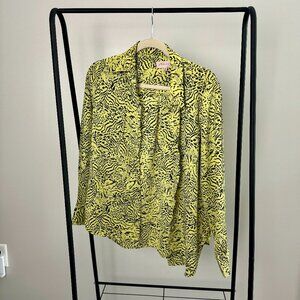 Philosophy Leopard Print sheer button down shirt